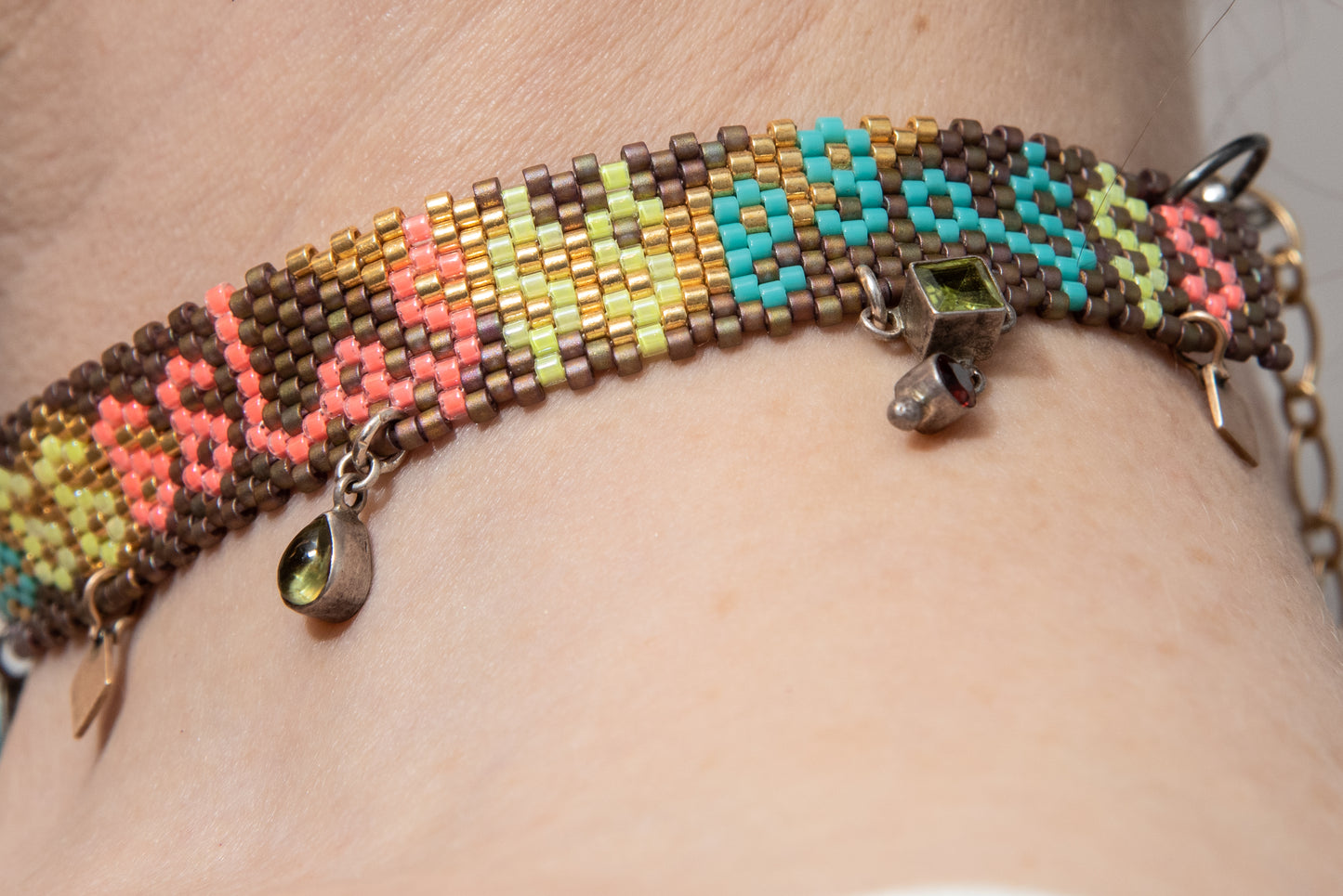 Glass Bead Las Vegas $$$ Choker by Daniela Mamom