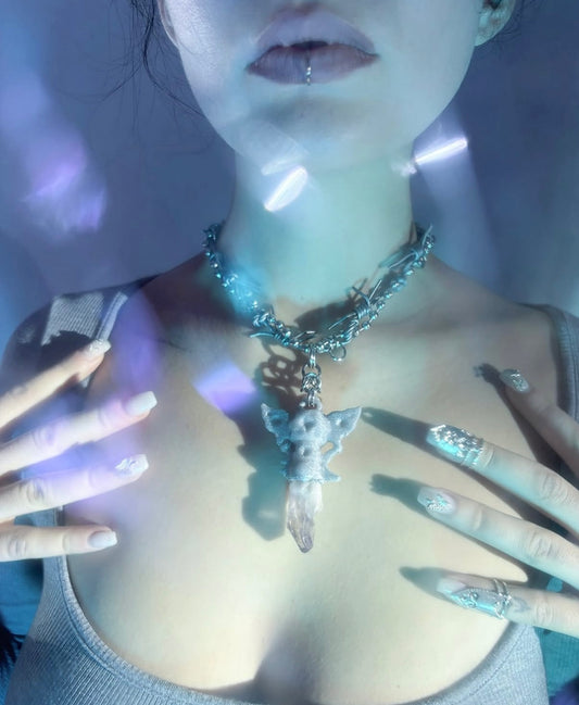Cyb3rw3nch Expansion Crystal Key Necklace