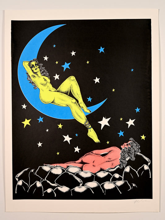 Jennifer Calandra Moon Girls Framed Print