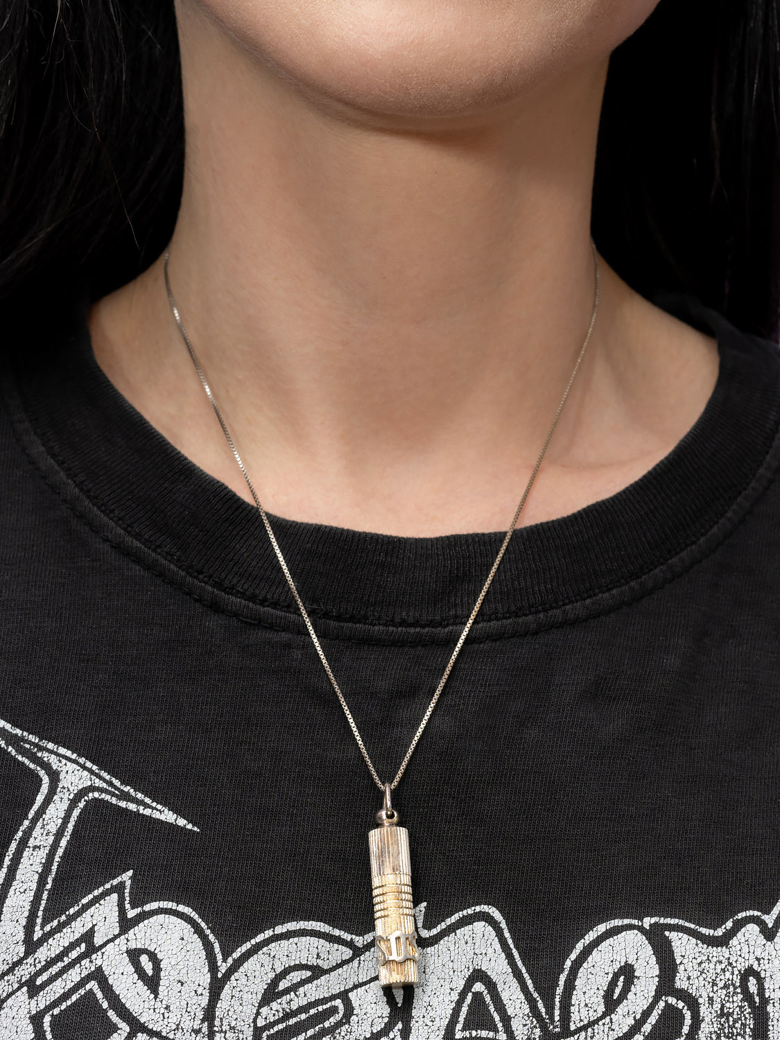 Pied a Terre Vintage silver SOS functional pillbox pendant