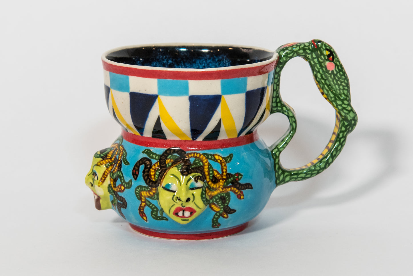 Jennifer Calandra Ceramic Medusa Cup with Handle