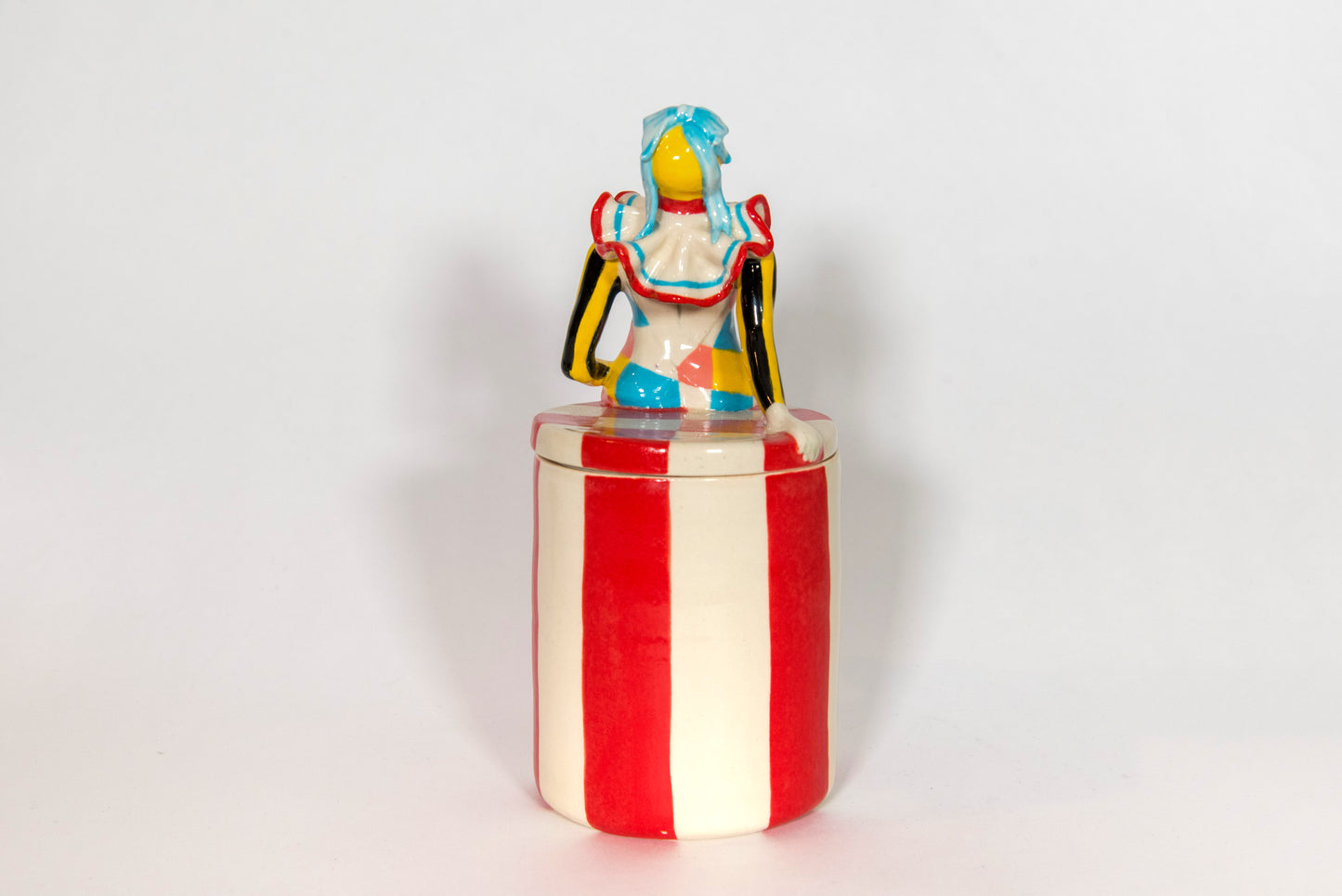 Jennifer Calandra Ceramic Harlequin Jar with Lid